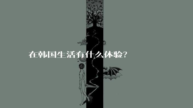 在韩国生活有什么体验？